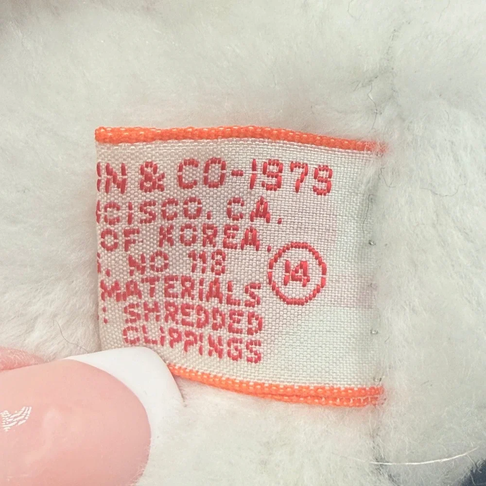 VTG 1979 Dakin Nature Babies Peaches Panda Plush Pink Lace Bow Tags 10 in RARE
